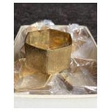 VINTAGE BRASS HEXAGON NAPKIN RINGS HONG KONG SET