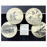 Scrimshaw-Style Waterfowl Coasters Barlow Incised
