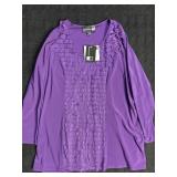 NOS LADIES PURPLE PULL OVER LONG SLEEVE TOP BY