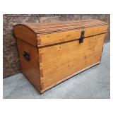 1850s Antique Country Traveling Trunk Bow Top