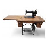 Antique White Treadle Sewing Cabinet