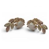 10k Gold & Opal Earrings Yellow & Rose Gold