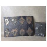 Eight Copper Printing Plates Display Western Aces