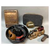 Vtg Tobacciana Small Italy Pipe , Holder , Hat