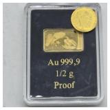 1/2G GOLD BAR & GOLD COIN