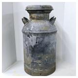 VTG. GALVANIZED METAL DAIRY CAN 25" TALL