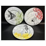 3 Anthropologie Tropical Salad Plates