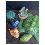 BLUE MOUNTAIN POTTERY TURTLE, DRAGON W/ GLITTER