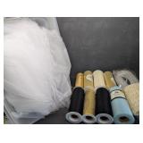 Lot of Tulle Fabric W/ Small Lidded Tote