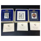 3 Hanford Heirlooms Framed Stamps Ornaments ,