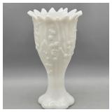 WESTMORELAND LILIES OF THE VALLEY MILK GLASS VASE