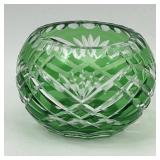 Green Cut to Clear Votive / Candle Holder -Has