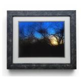 Framed Photograph of Wooded Sunset