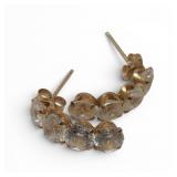 10k Gold & Clear Stones Earrings