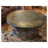 Large Hammerrd Metal Coffee Table