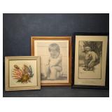 Vintage Feather Flower Craft Art by Ellen Kiefert