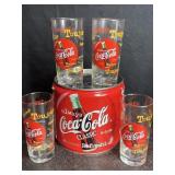 NOS 1999 COCA-COLA ALWAYS GLASS SET OF 4 IN