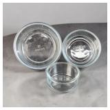 3 Small Glass Bowls