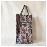 VTG Tapestry Teddy Bear Print Shopping Bag Tote