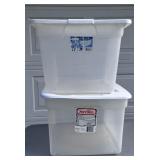 Two 58 Quart Storage Totes Rubbermaid & Sterilite