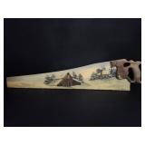 Vtg Painted Saw Disston Farm Scene Lee Dixon