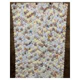 NICE HEXAGON PATCHWORK QUILT MACHINE STITCHED &