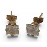 14k Gold & CZ Stud Earrings