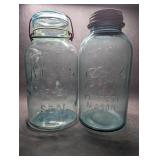 Blue Canning Jars, Ball Perfect Mason & Atlas E-Z