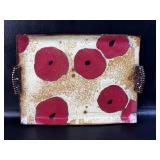 Signed Hand Thrown Platter Poppy Design