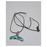 Sterling Silver Necklace Whale Tail Pendant