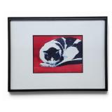 Original Watercolor Painting Sleeping Cat By