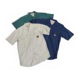 3 Timberland Pro Mens Shirts Size Medium Tan Blue