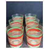 SET OF 6 FIESTA HOMER LAUGHLIN STRIPED TUMBLERS