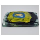 Rectangular Rt Glass Paperweight Abstract Fused