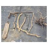 Wooden Walking Sticks, Horn Cane, Root Ball +