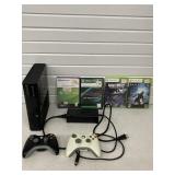 X-BOX 360 W/ 2 WIRELESS CONTROLLERS & GAMES CALL