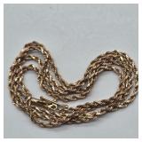 14K ROSE GOLD ROPE CHAIN NECKLACE 20"
