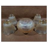 Iridescent Amber Beaded Glass Light Shades