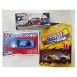 3 NOS Die Cast Cars Chex, Snickers & CASTROL