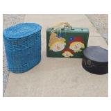 Seagrass Hamper, Vtg Samsonite Suitcase +