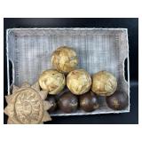 Metal Frame Basket w/ Orb Decor