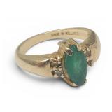 14k Gold Emerald & Diamond Ring Child Sz