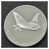 1.5 OZ FINE SILVER AUSTRALIAN SPOTTED RAY $2 COIN