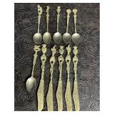 ITALIAN SILVER PLATE DEMITASSE SPOONS & KNIVES