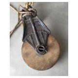 Antique Cast Iron and Wood Barn Pulley