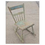 Antique Chippy Wooden Low Rocker