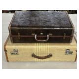 2 Vintage Suitcases Samsonite Embossed + Leather