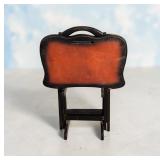 2 WOOD TV TRAYS ON STAND 34" TALL 23" WIDE