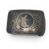 Vtg Sterling Silver Siam Belt Buckle
