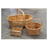 Large Longaberger Style Basket + Woven Baskets
